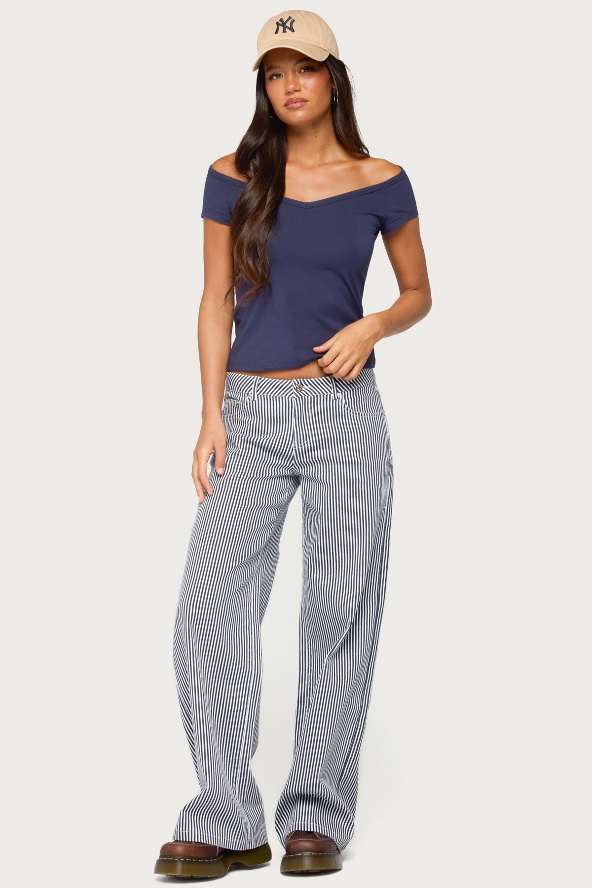 Calie Off Shoulder V Neck Top