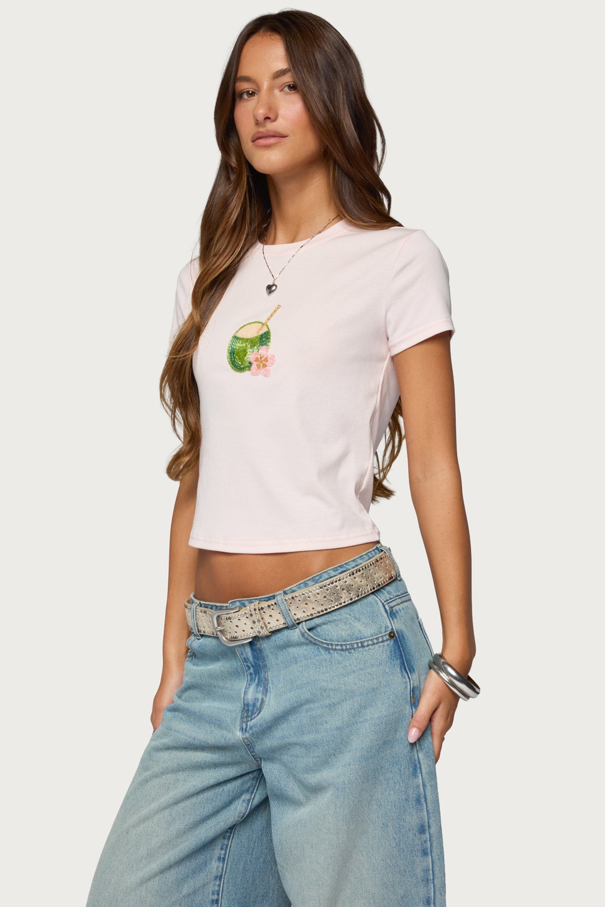 Coconut Beaded T Shirt