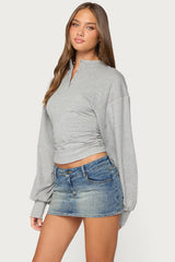Diya Long Puff Sleeve Henley Top