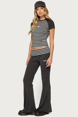 Stay Edikted Stripey Foldover Pants