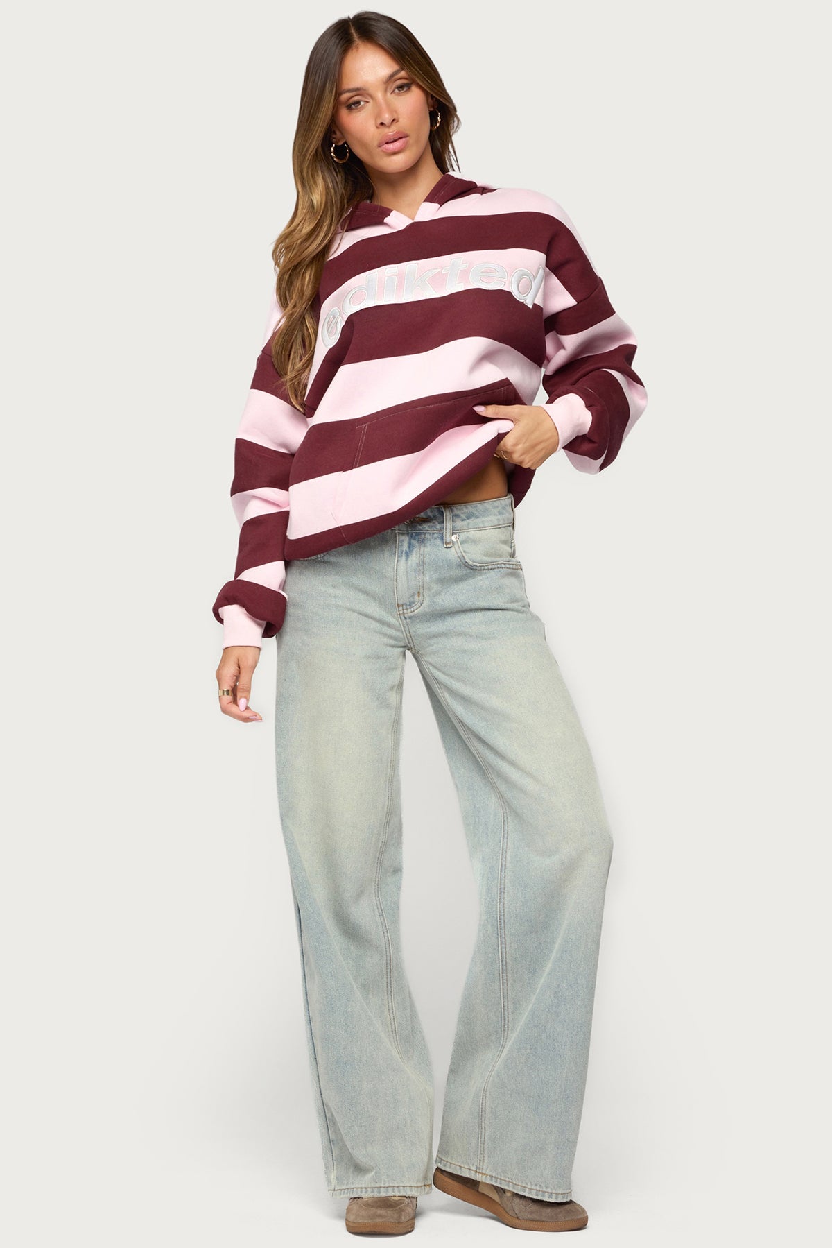 Edikted Striped Hoodie