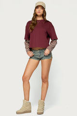 Nacie Layered Stripey Long Sleeve T Shirt