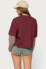 Nacie Layered Stripey Long Sleeve T Shirt