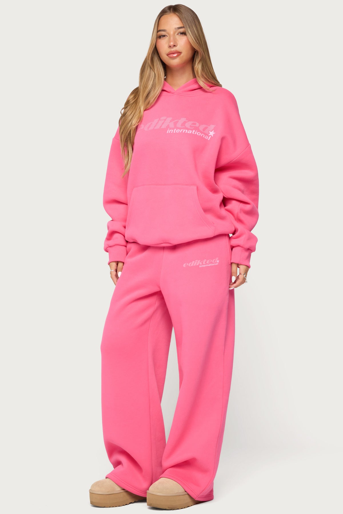 Edikted International Wide Leg Sweatpants