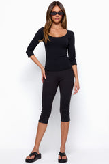 Desi Scoop Neck Quarter Sleeve Top