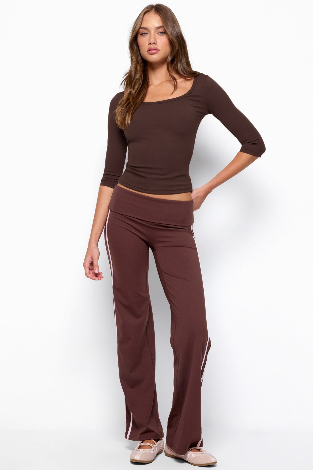Desi Scoop Neck Quarter Sleeve Top
