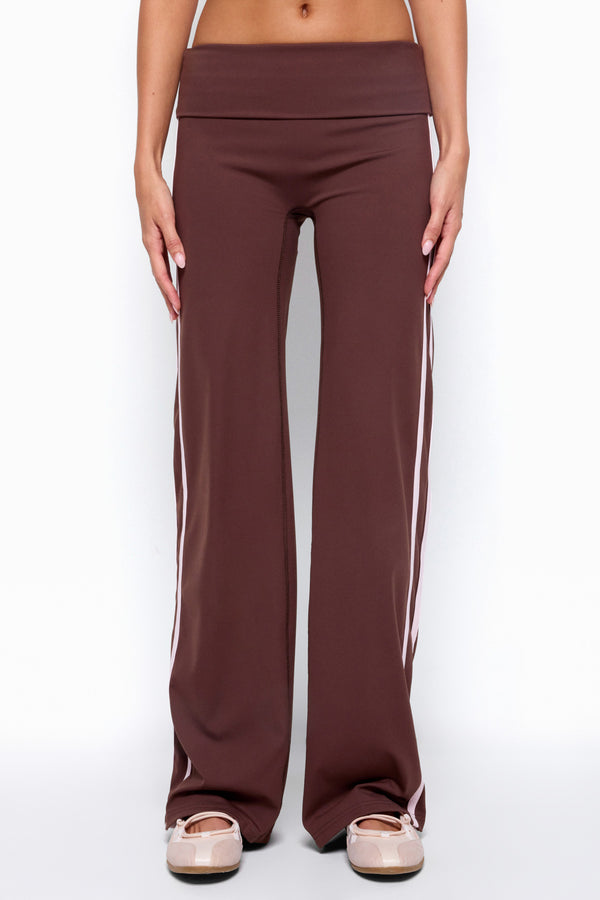 Amra Stripey Mid Rise Foldover Pants