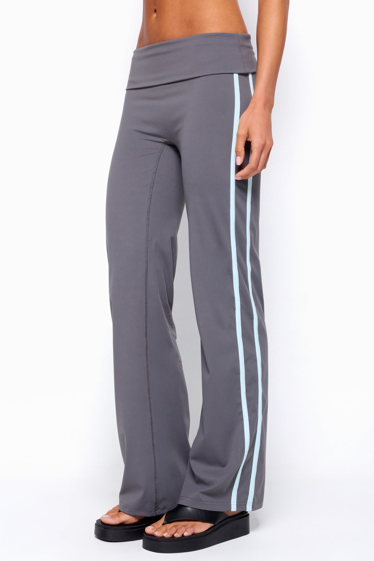 Anica Stripey Mid Rise Foldover Pants