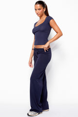 Chari Ribbed Scoop Neck T Shirt