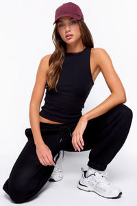Filipa High Neck Ribbed Tank Top
