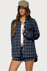 Alessa Plaid Button Up Long Sleeve Top