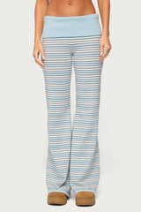 Jadie Foldover Striped Knit Pants
