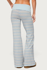 Jadie Foldover Striped Knit Pants