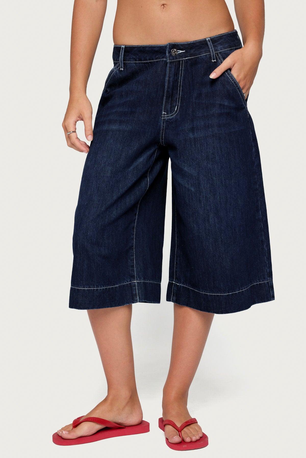 Letty Low Rise Denim Bermuda Shorts – edikted