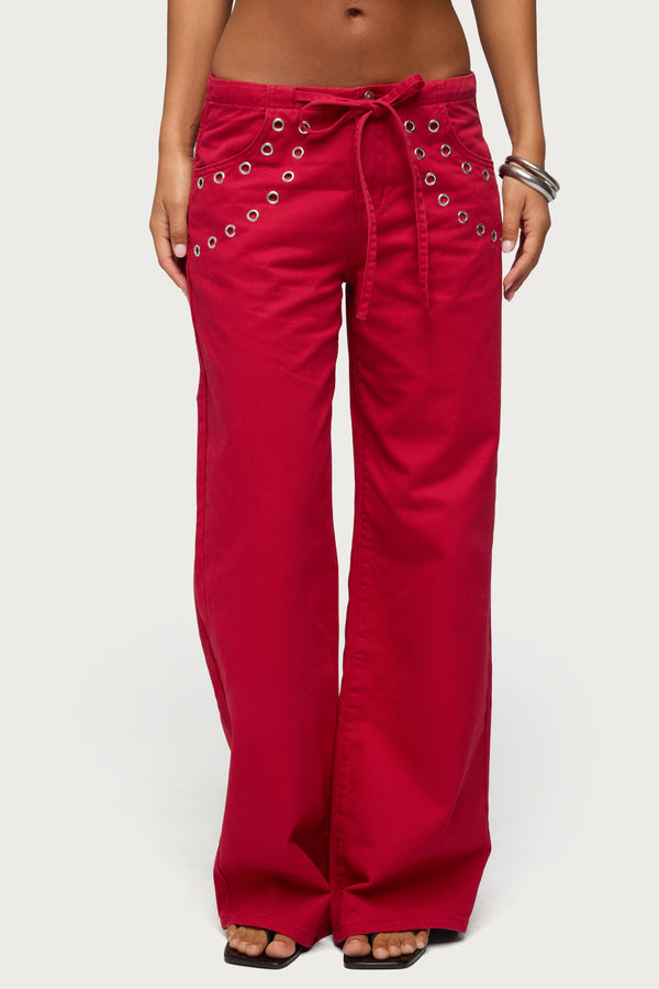 Kala Grommet Low Rise Baggy Jeans