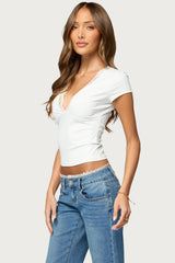 Hanni Lacey V Neck Top