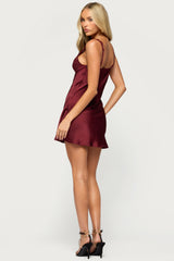 Dylin Lacey Satin Effect Mini Dress