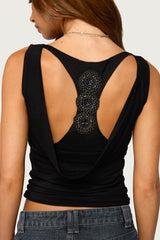 Mali Cutout Cowl Neck Top