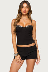 Kasha Lace Up Studded Corset