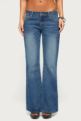 Raiva Low Rise Rhinestone Flared Jeans