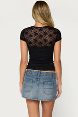 Celesh Lacey Cutout Top
