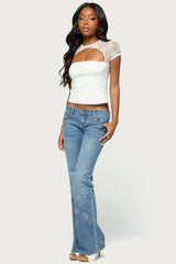 Celesh Lacey Cutout Top