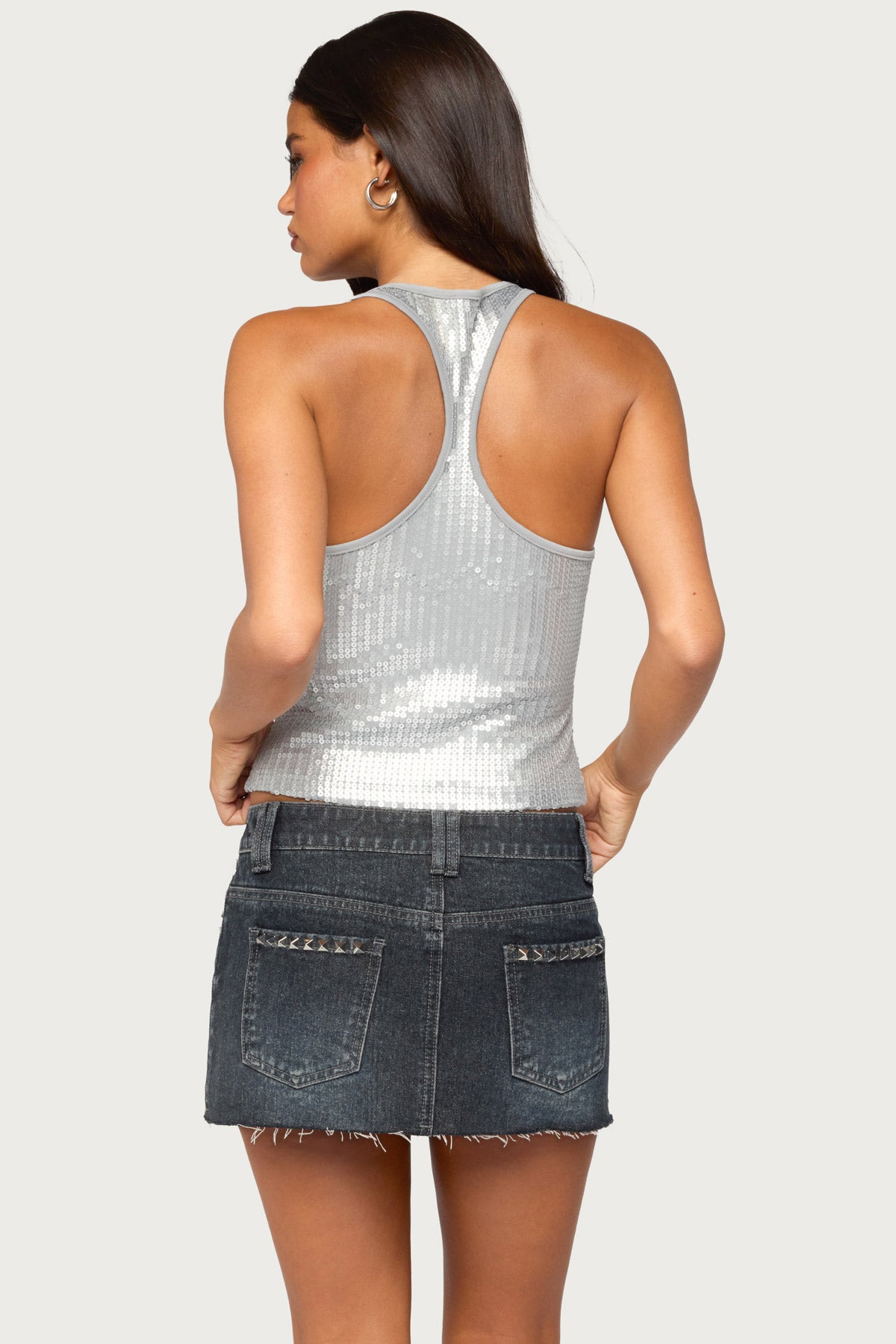 Dyla Sequin Racerback Tank Top