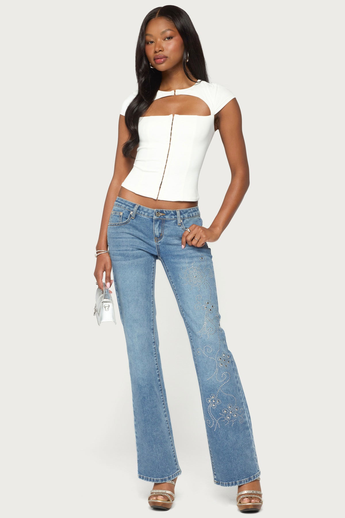 Dava Hook & Eye Cutout Corset