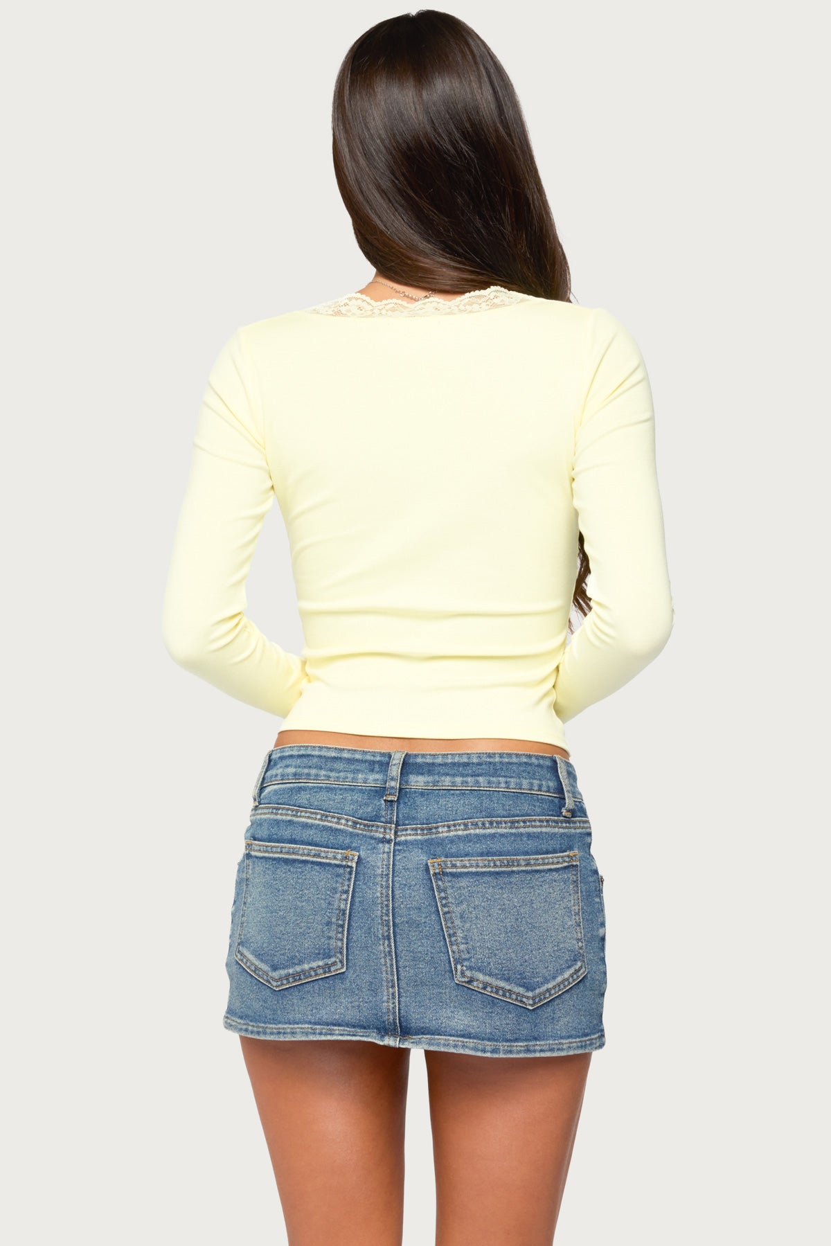 Aima Lacey V Neck Top