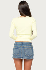 Aima Lacey V Neck Top