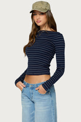 Tamarya Striped Long Sleeve Top