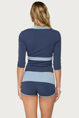 Zeala Three-Quarter Sleeve V Neck Top