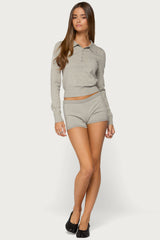 Edele Knit Long Sleeve Polo Top