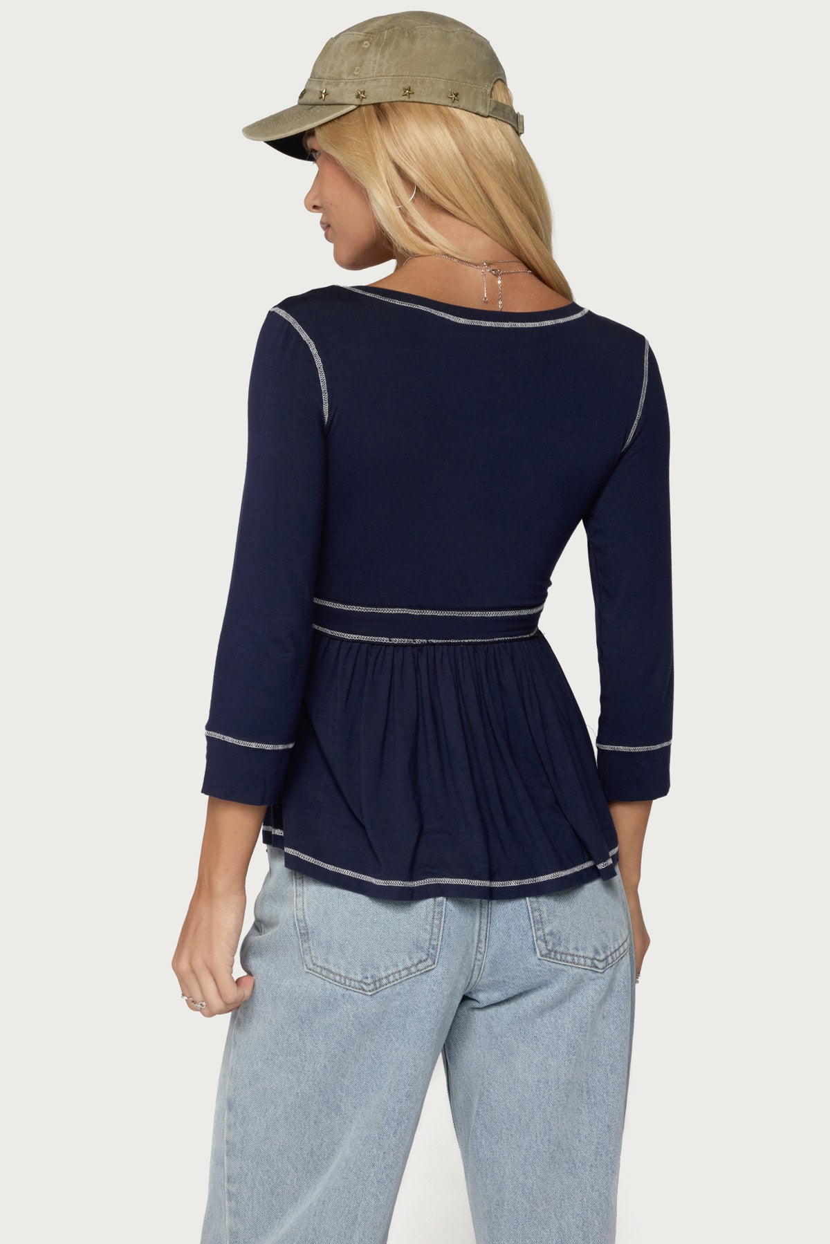 Parah Contrast Babydoll Top