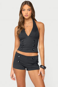 Leala Button Halter Top