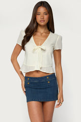 Rhorie Cotton Button Up Top