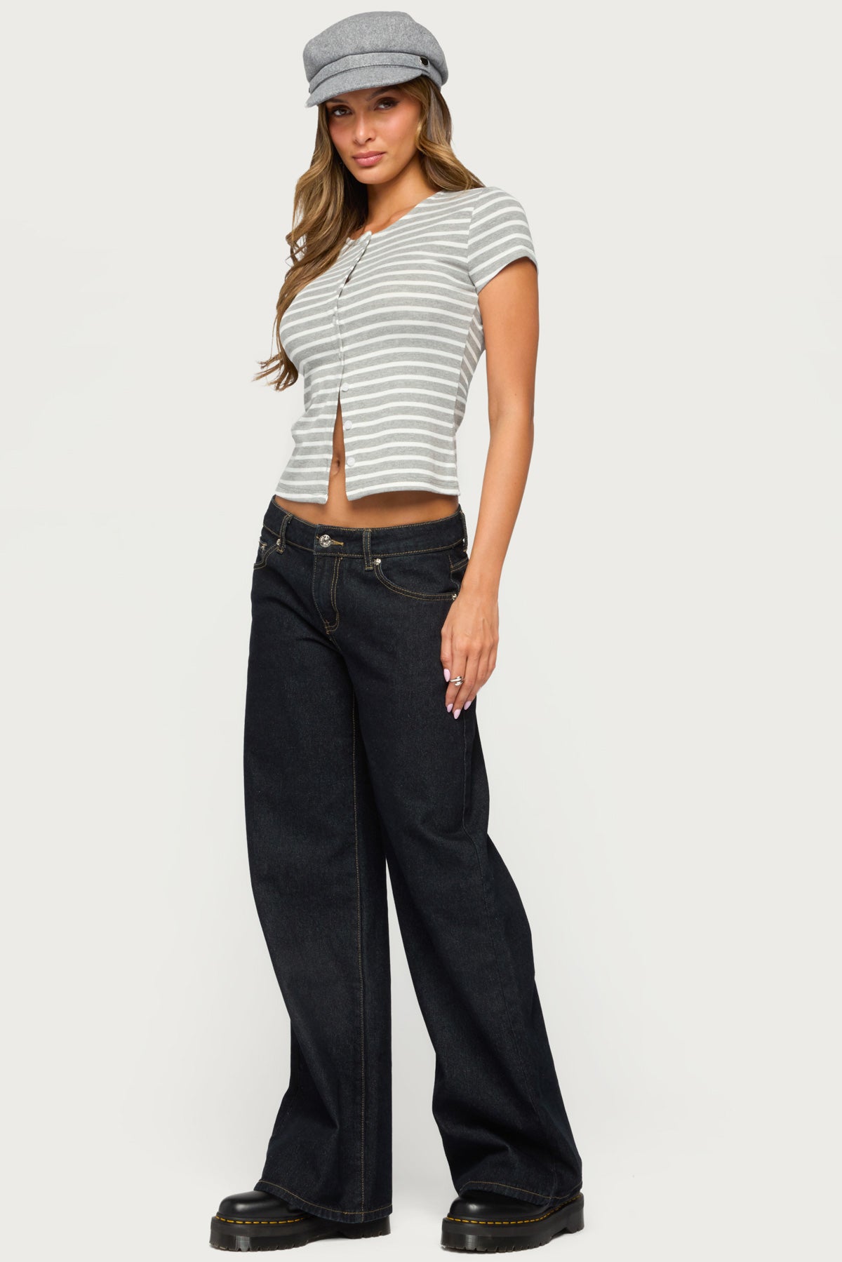 Bonita Striped Button Up Top