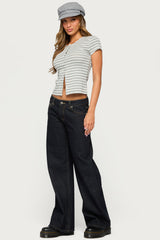 Bonita Striped Button Up Top