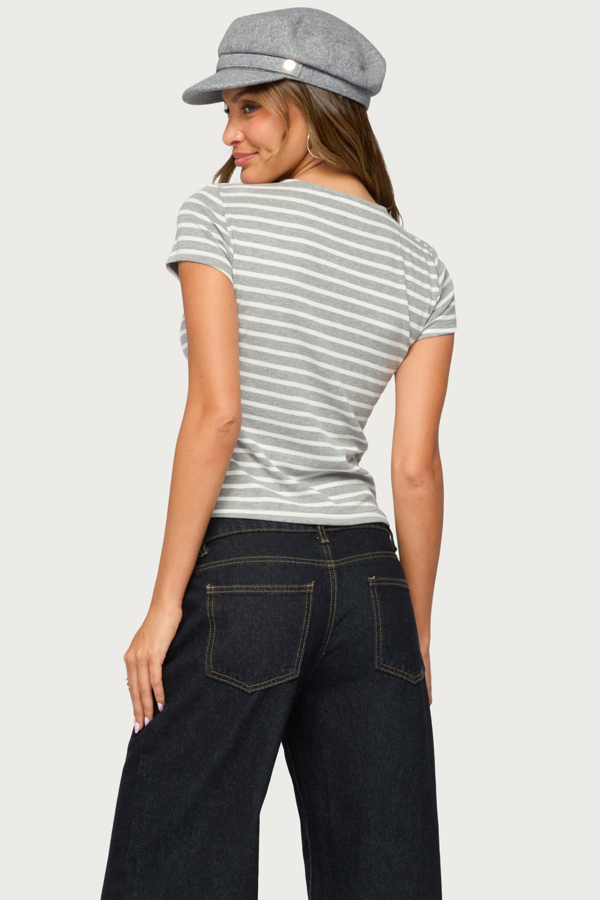 Bonita Striped Button Up Top