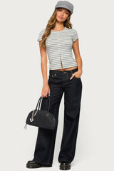 Bonita Striped Button Up Top