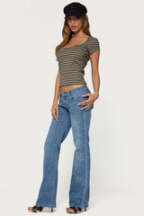 Maddex Striped Ribbed Top