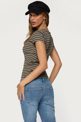 Maddex Striped Ribbed Top