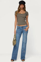 Maddex Striped Ribbed Top
