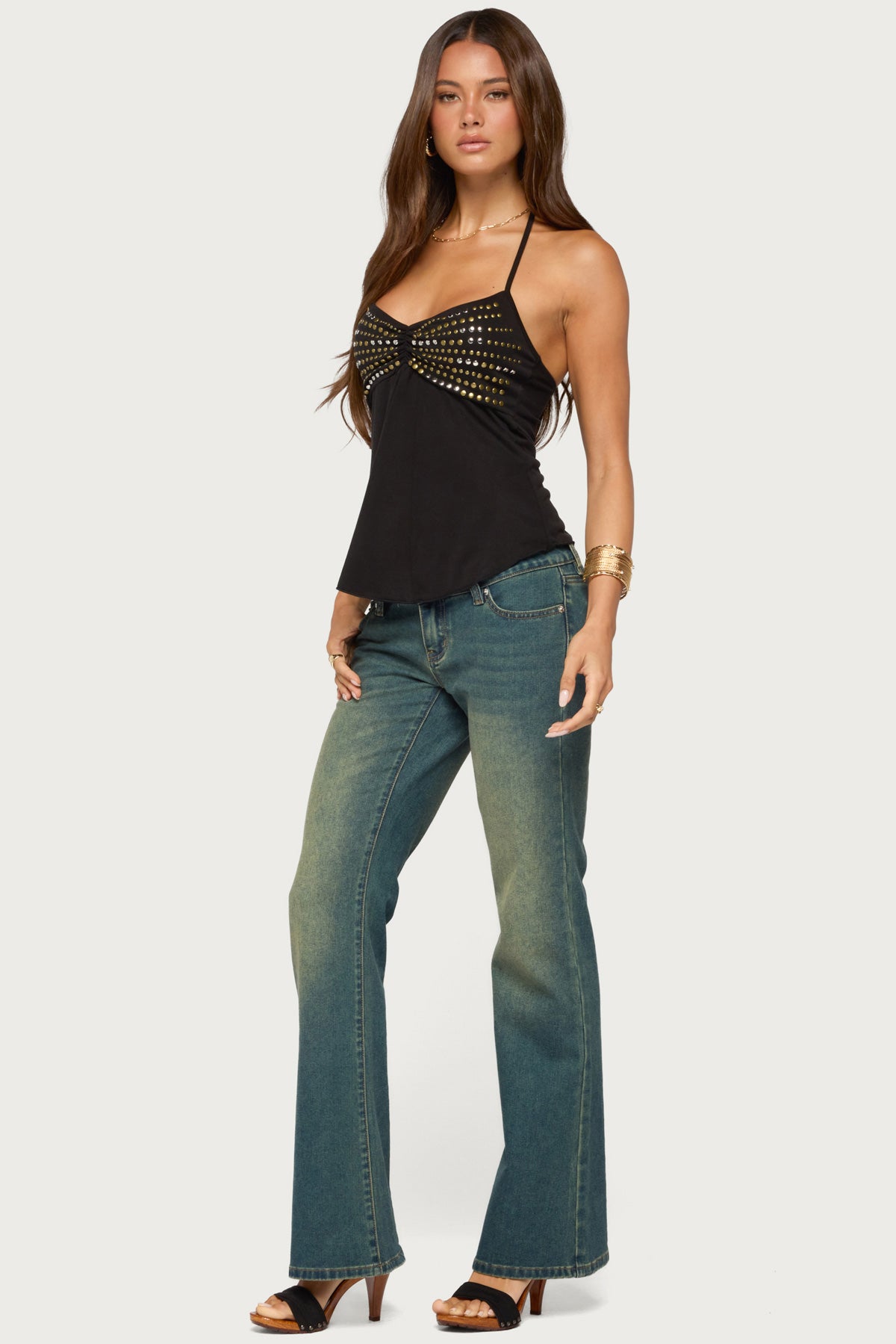 Ivana Studded Halter Top