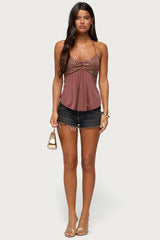 Ivana Studded Halter Top