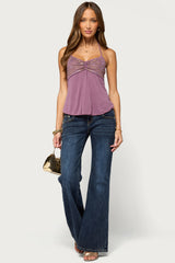 Ivana Studded Halter Top