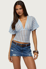 Alwyn Flutter Crochet Zigzag Top