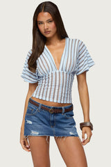 Alwyn Flutter Crochet Zigzag Top