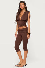 Bardi Drawstring Foldover Capri Pants