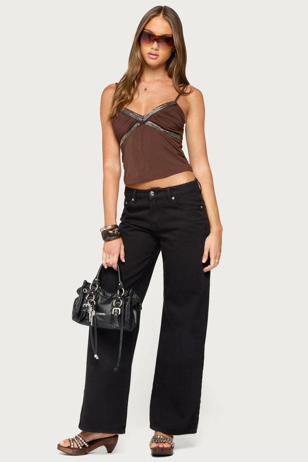 Aika Beaded Ruched Tank Top